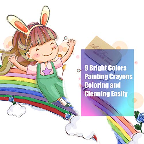 Crayones para Niños Pequeños, 9 Colores Surtidos Crayones Seguro y Lápices de Pintura Lavables Juguetes, para Niños y Niñas Regalo de Pascua (Forma Huevo)