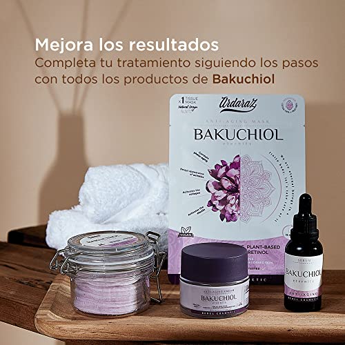 Crema Hidratante Facial Mujer con Bakuchiol y Acido Hialurónico. Crema antiarrugas mujer con 96.30% de ingredientes naturales que Hidratan y reducen las arrugas y líneas de expresión