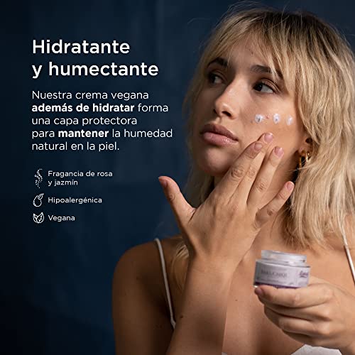 Crema Hidratante Facial Mujer con Bakuchiol y Acido Hialurónico. Crema antiarrugas mujer con 96.30% de ingredientes naturales que Hidratan y reducen las arrugas y líneas de expresión
