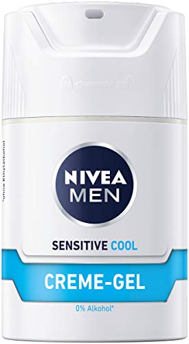 Crema Nivea Men Sensitive Cool en pack de 2 (2 x 50 ml), crema facial refrescante y relajante contra la irritación de la piel.