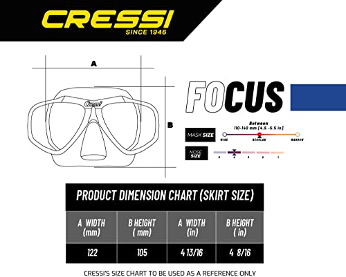 Cressi Tauchmaske Erwachsen Focus Optische Gläser Möglich Gafas de Buceo, Unisex, Transparente/Azul