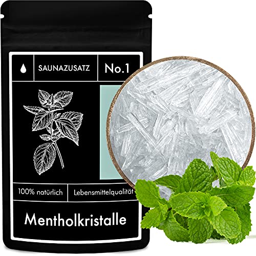 Cristales de mentol Aditivo para sauna nº 1 - Cristales de mentol para sauna - Menta japonesa 100% natural - 50 g