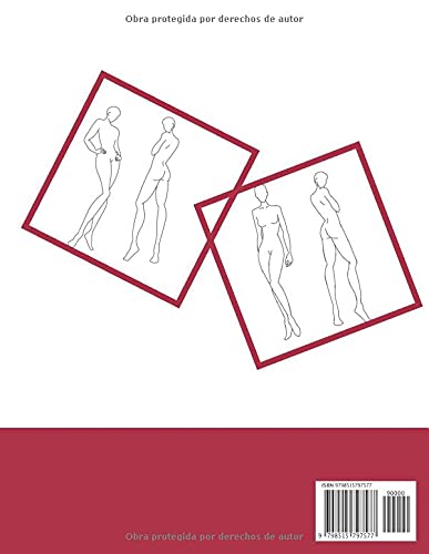 Cuaderno De Bocetos De Moda: Cuaderno De Bacetos Para Crear Sus Estilos De Moda : 234 Figuras Plantilla De Maniquies Para dibujar ropa para ... Estilistas : Modelo feminin : Idea De Regalo