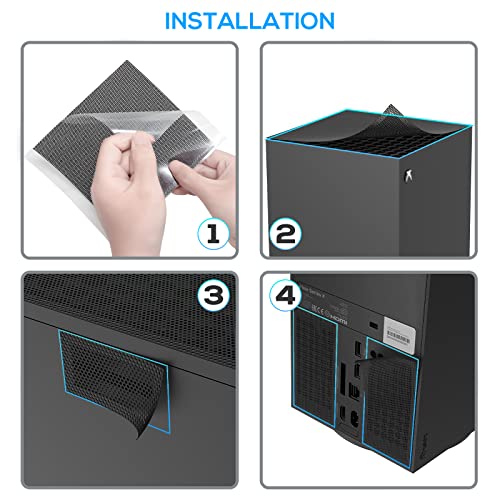 Cubierta de filtro de polvo para Xbox Series X con tapones de goma para el polvo, tapa de filtro a prueba de polvo, tapones de silicona y tapas de agarre para Xbox Series X – 2 juegos