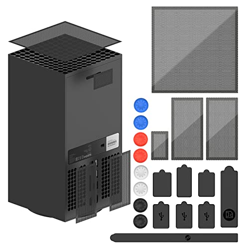 Cubierta de filtro de polvo para Xbox Series X con tapones de goma para el polvo, tapa de filtro a prueba de polvo, tapones de silicona y tapas de agarre para Xbox Series X – 2 juegos