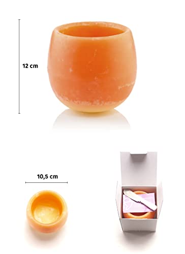 Cuencum Cuenco Aromático Ambientador ideal para decoración de hogar mejor que velas aromáticas especial para regalar (Canela Naranja, Grande)