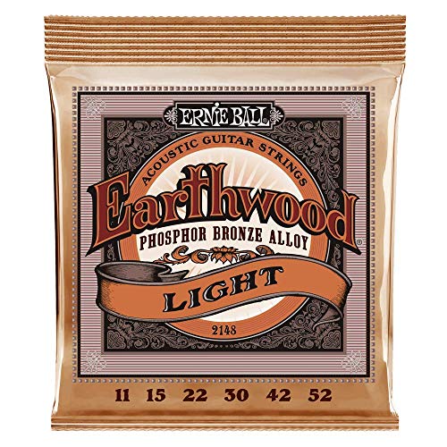 Cuerdas de guitarra acústica de fósforo bronce Ernie Ball Earthwood Light - Indicador 11-52