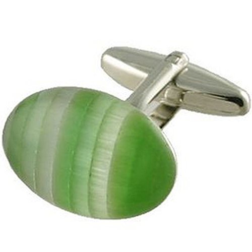 Cuff Links Verde Gemelos de lujo~patrón verde Humbug gemelos Seleccione bolsa de regalo