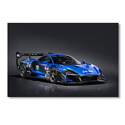 CXArtprint Póster PictureRace Car McLaren Tuning Senna GTR LM 825-7 Jacadi Car Wall Decor Art Posters and Prints Living Room Decor 70x90cm sin Marco