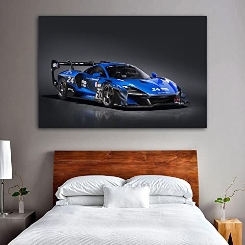 CXArtprint Póster PictureRace Car McLaren Tuning Senna GTR LM 825-7 Jacadi Car Wall Decor Art Posters and Prints Living Room Decor 70x90cm sin Marco