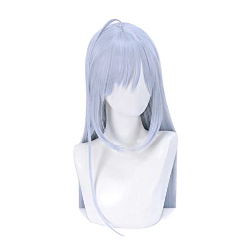 Dagua Peluca Cosplay Anime，Peluca Iroduku The World in Colors Hitomi Tsukishiro，Blue Gray Long Straight Peluca Cosplay,con Red de Peluca Gratis,Halloween Hair,para Cosplay De Fiesta ​Diari