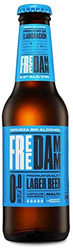 Damm - Cerveza Sin Alcohol 0,0 Free Damm, Caja de 24 Botellas 25cl | Cerveza 0,0 en Botellín, Sin Alcohol, con Todavía Más Sabor, Original, Muy Refrescante