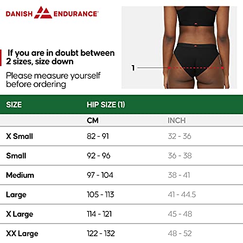 DANISH ENDURANCE Tanga Mujer en Algodón Orgánico Pack de 3 (Multicolor (1 x Negro, 1 x Gris, 1 x Azul), Small)