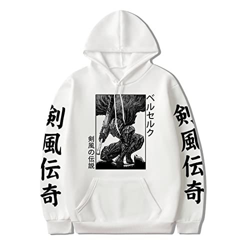 dashcos Berserk Guts Sudadera con Capucha Berserk Pullover Guts Sudadera Manga Japonesa Berserk Print Casual Loose Top Jumper