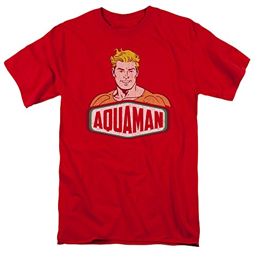 DC Comics Signo Aquaman Online Mens Camisa Manga Corta (Rojo, X-Large)