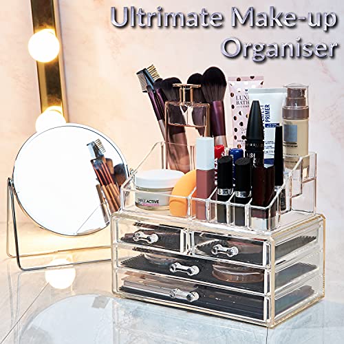 Deco Express Organizador de Maquillaje Cajones Caja Cosméticos Transparente (Large)