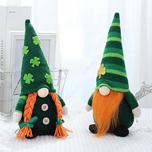 Decoraciones De Gnomo Irlandés, Juego De Gnomo Sueco De Duende del Día De San Patricio, Muñeco De Gnomo Sin Rostro De Duende Irlandés Verde Hecho A Mano, Adornos para El Hogar