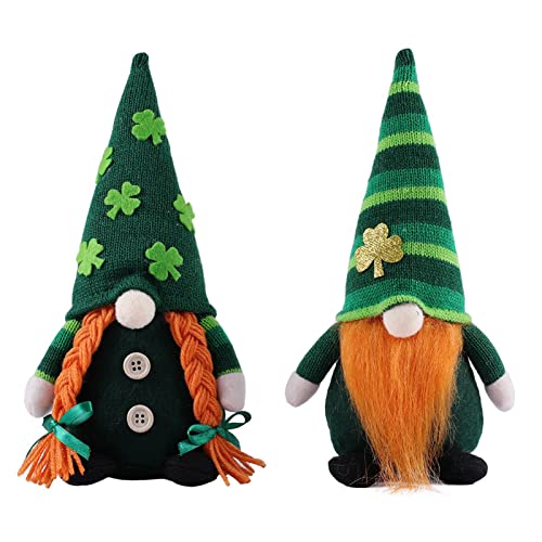 Decoraciones De Gnomo Irlandés, Juego De Gnomo Sueco De Duende del Día De San Patricio, Muñeco De Gnomo Sin Rostro De Duende Irlandés Verde Hecho A Mano, Adornos para El Hogar