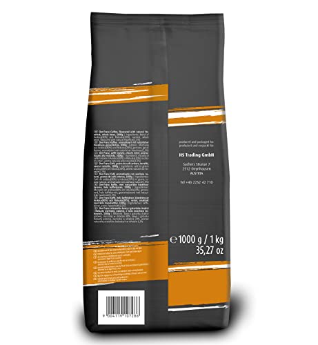 Der-Franz - Café mezcla de Arábica y Robusta, Tostado, Granos Enteros Aromatizados con Avellana Natural, Certificación UTZ, en Grano, 1 kg
