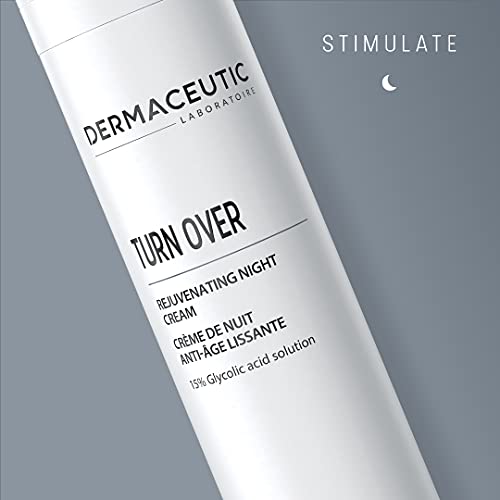 Dermaceutic Turnover - Crema rejuvenecedora nocturna - Crema antienvejecimiento con ácido glicólico - Crema facial exfoliante, regeneradora y antiarrugas - 40 ml