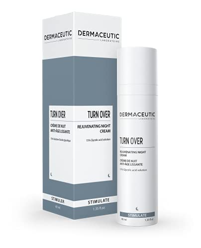 Dermaceutic Turnover - Crema rejuvenecedora nocturna - Crema antienvejecimiento con ácido glicólico - Crema facial exfoliante, regeneradora y antiarrugas - 40 ml