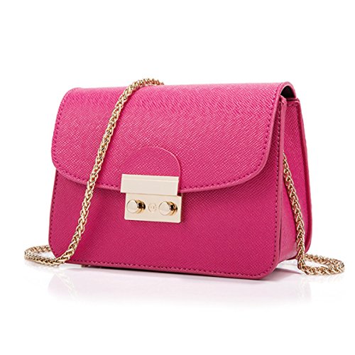 Desconocido Bolsos de noche pequeños para mujeres Bolso bandolera Cadena Hombro Noche Embrague rojo Bolso negro Bolso formal (Rosa)