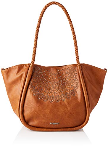 Desigual PU Shoulder Bag, Bolsa para Hombros para Mujer, Marrón, U