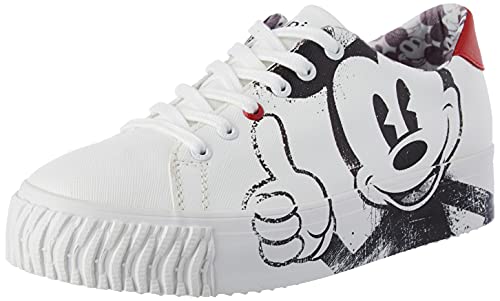 Desigual Shoes_Street_Mickey, Zapatillas Mujer, Blanco, 38 EU