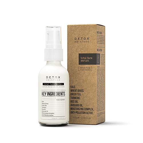 DETOX SKINFOOD - Serum facial total - Para una piel firme y brillante, combina los mejores ingredientes naturales con los activos cosméticos más eficientes - Vegan Skincare 50ml