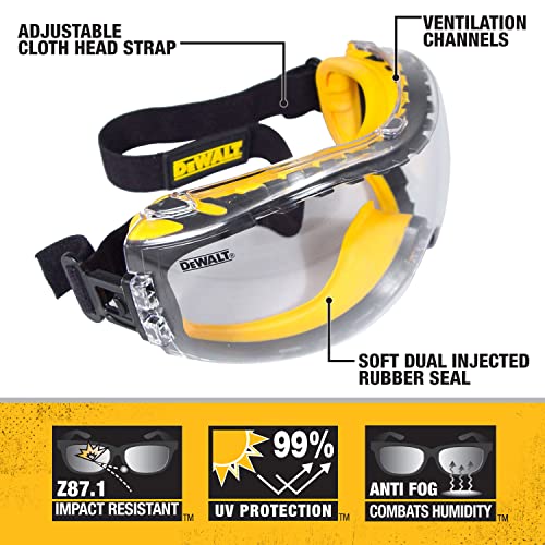DeWalt DPG82 – 11. Gafas de protección antiniebla, gafas de seguridad transparentes, DPG82-11C