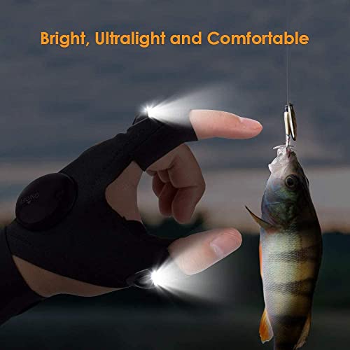 Día del Padre Regalos Guantes con Luz LED - Regalos Originales Hombre Guantes de LED, Regalos para Mujer Hombre Herramientas Guantes con Luz Impermeable, Regalos para Pesca, Mecánico, Electricista