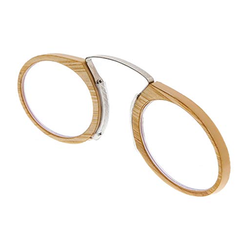 DIDINSKY Gafas de Lectura sin Patillas Graduadas para Hombre y Mujer. Gafas de presbicia retro o vintage para vista cansada con marco y estuche de bambu. Graduación +1.5 – ORSAY BAMBU