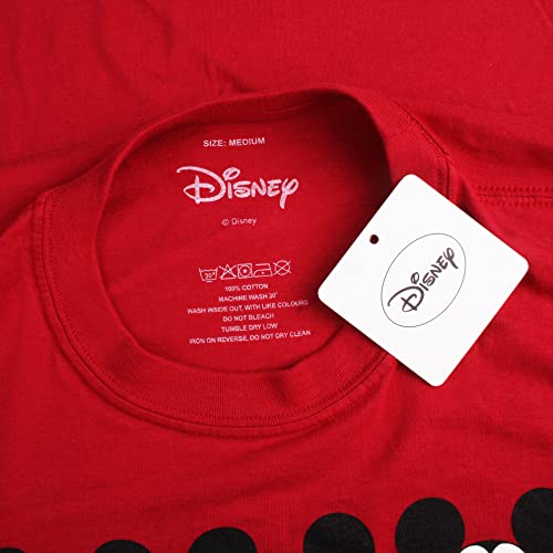 Disney Mickey Mouse Face Camiseta, Rojo (Cardinal Red Car), 40 (Talla del Fabricante: Medium) para Mujer