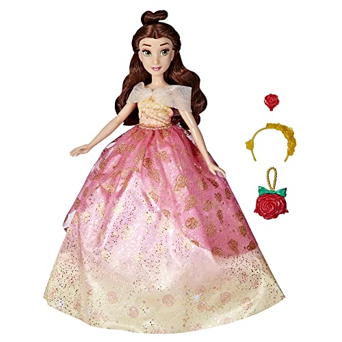 Disney Princess - Muñeca Bella Estilos de Princesa - 10 Combinaciones de Ropa - A Partir de 3 años