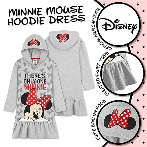 Disney Vestido Niña, Sudadera Niña de Mickey y Minnie Mouse, Ropa Niña 2-14 Años, Regalos para Niñas (7-8 Años, Gris Jaspeado)