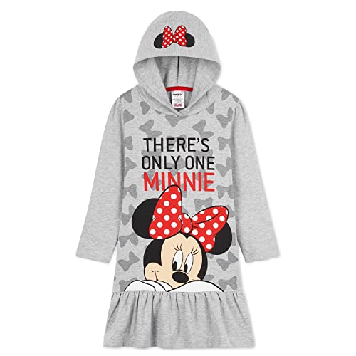 Disney Vestido Niña, Sudadera Niña de Mickey y Minnie Mouse, Ropa Niña 2-14 Años, Regalos para Niñas (7-8 Años, Gris Jaspeado)