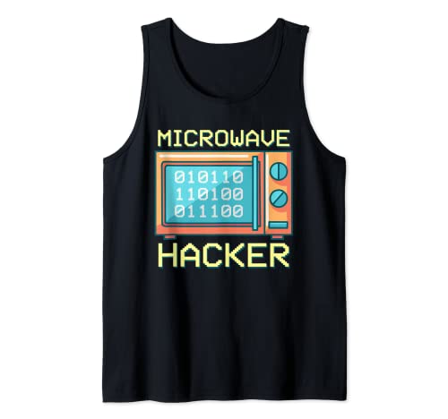 Divertido Microondas Hacker experto Tecnología Geek Camiseta sin Mangas