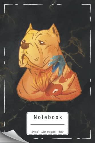 Dog Notebook lined 6x9 (A5): 120 pages, with page numbers and table of contents | for Notes, Reflections, etc. | Ideal as Organizer or Writing Journal | Pitbull Gift Dog Dogmotive Animals Tattoo