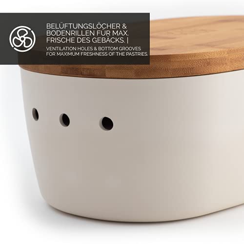 DOLCE MARE Panera de color crema - Bonita panera en color crema - Panera muy práctica - Panera elegante de PP – Bread Bin - Gran idea para regalo (Buttercream)