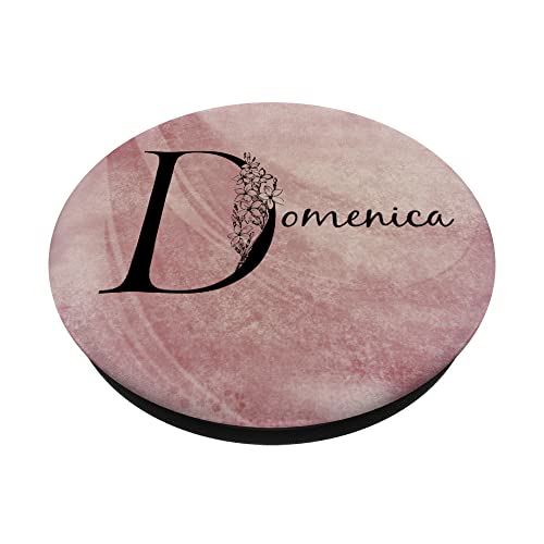 Domenica Nombre Personalizado Rosa Floral Diseño Grunge PopSockets PopGrip Intercambiable