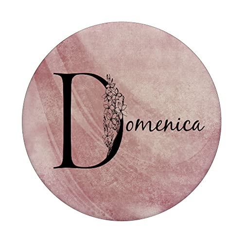 Domenica Nombre Personalizado Rosa Floral Diseño Grunge PopSockets PopGrip Intercambiable