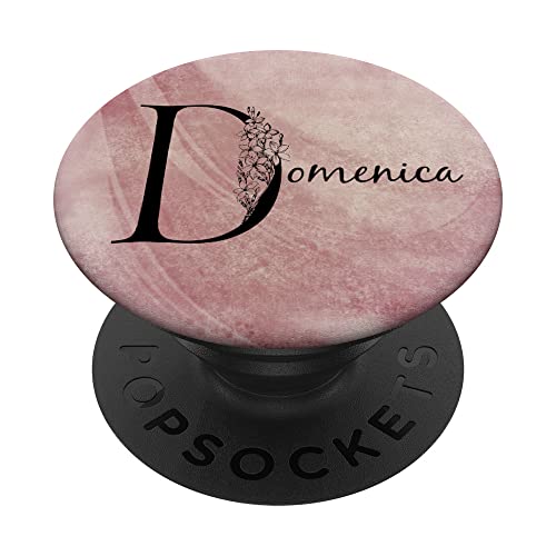 Domenica Nombre Personalizado Rosa Floral Diseño Grunge PopSockets PopGrip Intercambiable