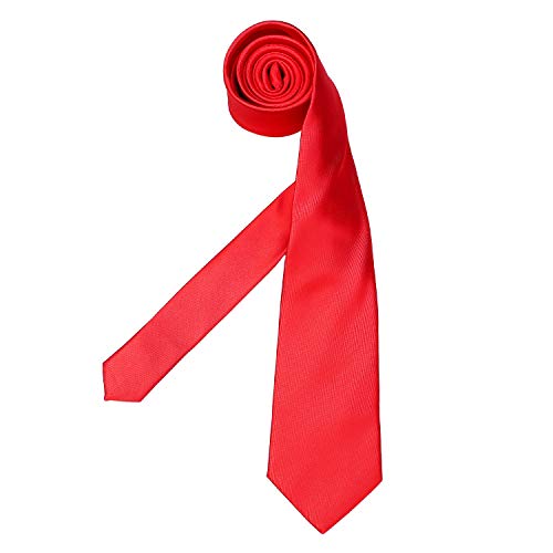 DonDon hombres corbata 7 cm business professional classica hecho a mano rojo para la oficina o eventos festivos