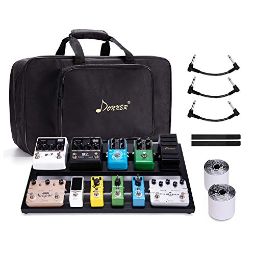 Donner Pedalera de efectos para Guitarra Ligero y Portable con Bolsa de Transporte y Cinta de Gancho y Bucle, Tablero de Pedal de Aleación 500 * 290 * 100mm (DB-3)