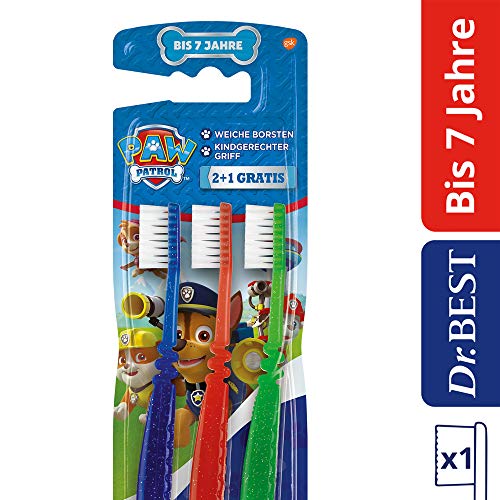 Dr. Best Paw Patrol - Cepillo de dientes (cerdas suaves y mango para niños)