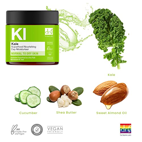 Dr Botanicals Apothecary Kale Superfood Nourishing Day Moisturiser With Vitamins And Antioxidants Product Name, Almond, 60 Mililitro