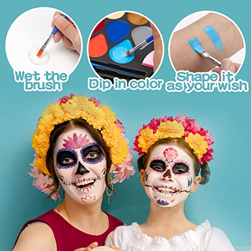 Dreamon Pinturas Cara para Niños Kit Maquillaje 27PCS, Pintacaras Infantil Regalo para el Carnaval Halloween Pascua de Resurrección