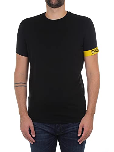 DSQUARED2 D9M3S363 - Camiseta de Manga Corta para Hombre, Negro, S