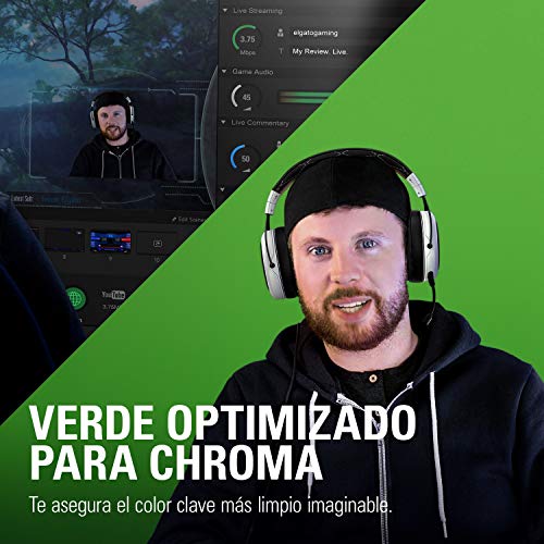 Elgato Green Screen MT - fondo chromakey retráctil para montar en pared, con tejido antiarrugas para eliminar el fondo en streaming, videoconferencia, en Instagram, TikTok, Zoom, Teams, OBS