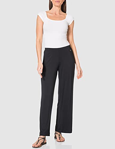 Emporio Armani Braga de Cuello Holgado (Viscosa fluida) Pantalón Deporte, Negro, M para Mujer